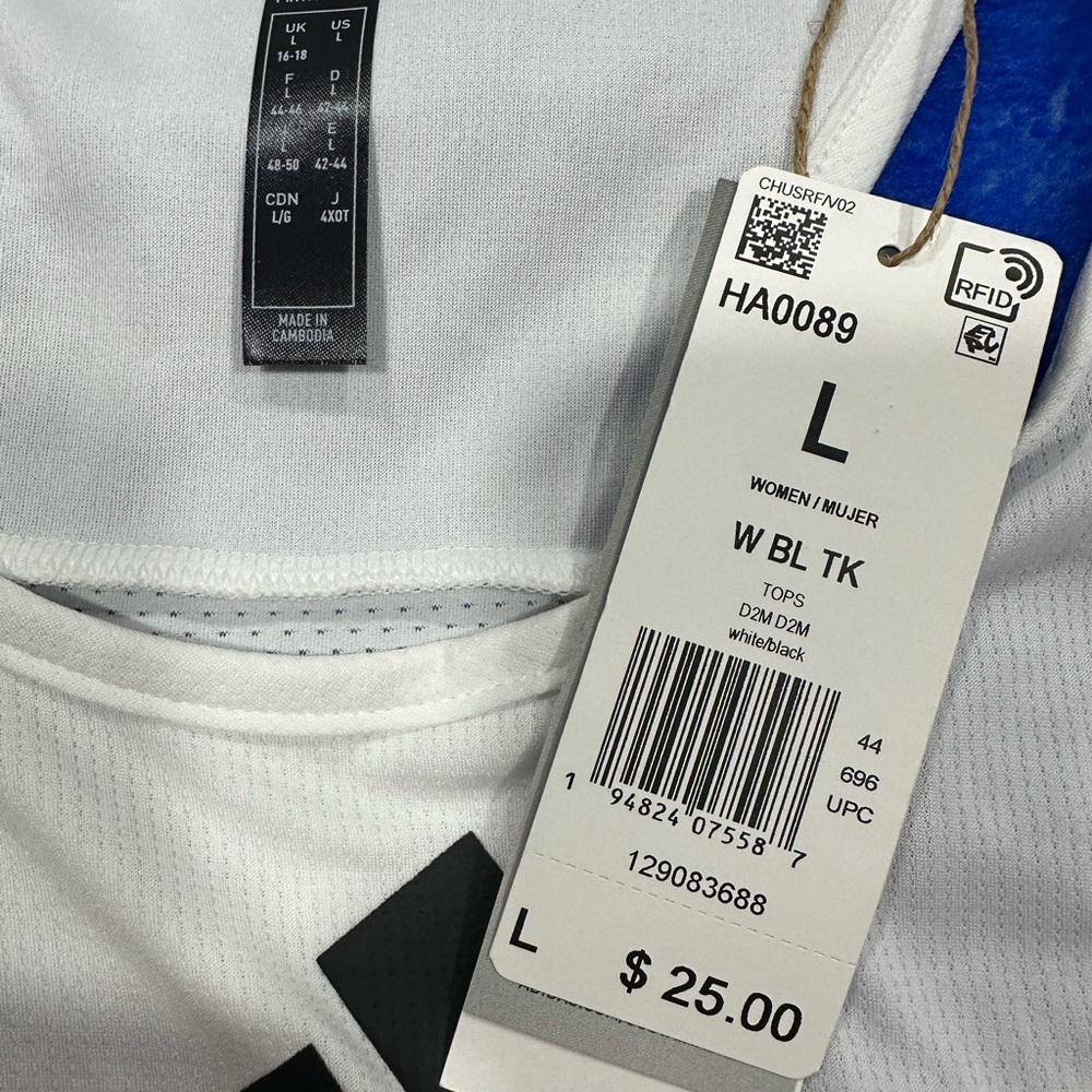 Adidas White Razor Back Tank Top - Picture 3 of 3
